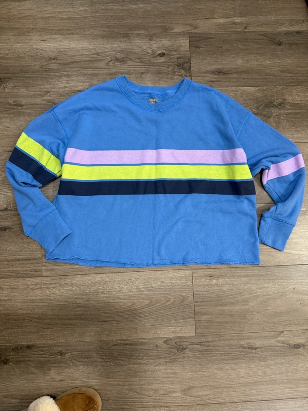 Aerie Striped Crewneck Sweatshirt with Pastel Accents